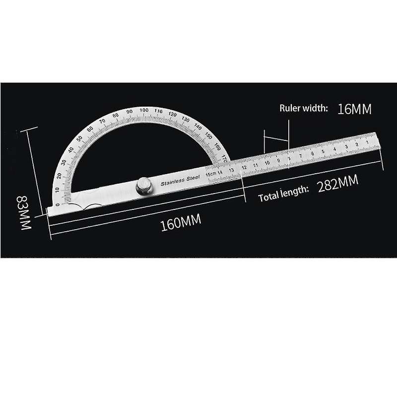 180 Degree Protractor Metal Angle Finder Goniometer Angle Ruler 3pcs