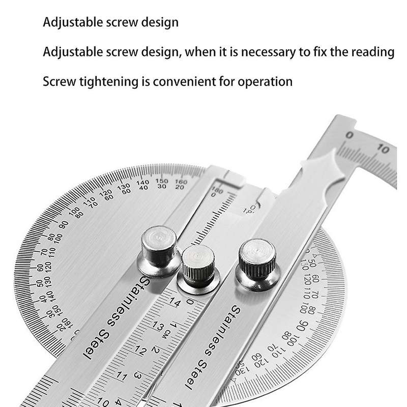 180 Degree Protractor Metal Angle Finder Goniometer Angle Ruler 3pcs