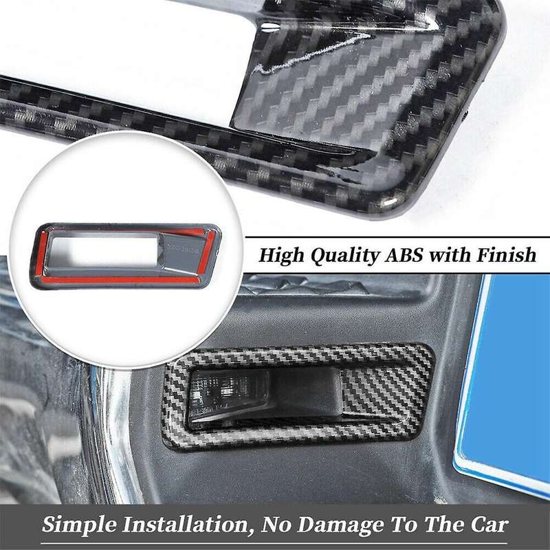 Tailgate Rear License Plate Light Decoration Cover Trim,carbon Fiber
