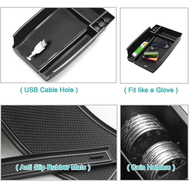 Center Console Organizer for Ford Bronco Sport 2021 2022, Black