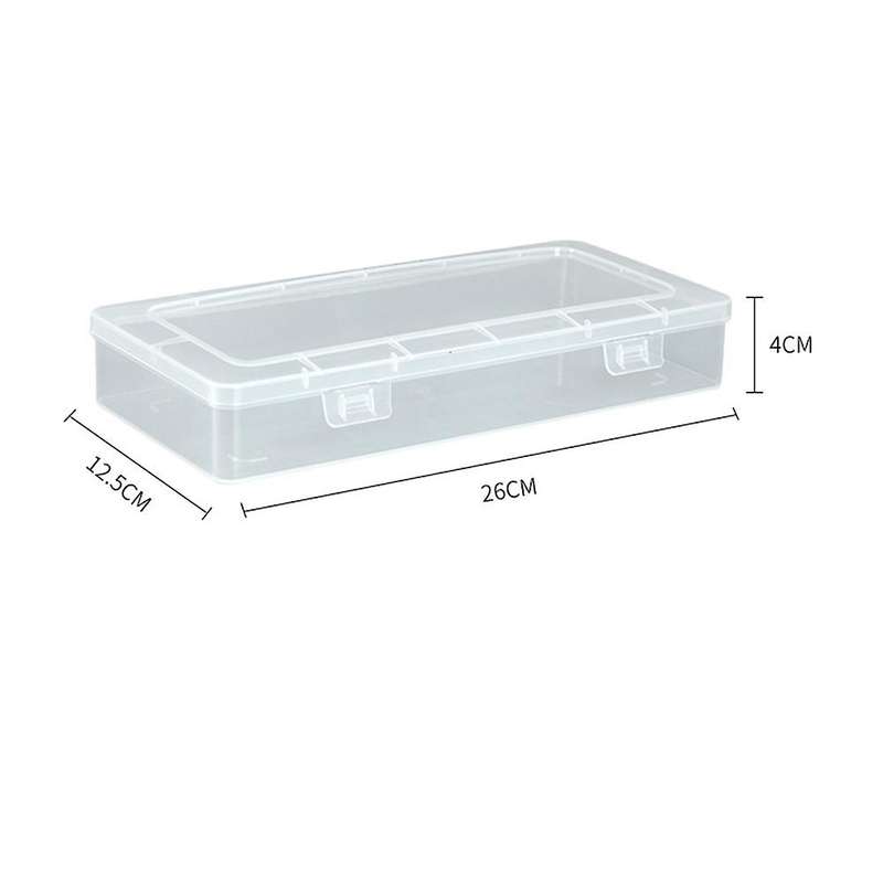2x Rectangular Empty Clear Plastic Box with Lids(10.2 X 5 X 1.6 Inch)