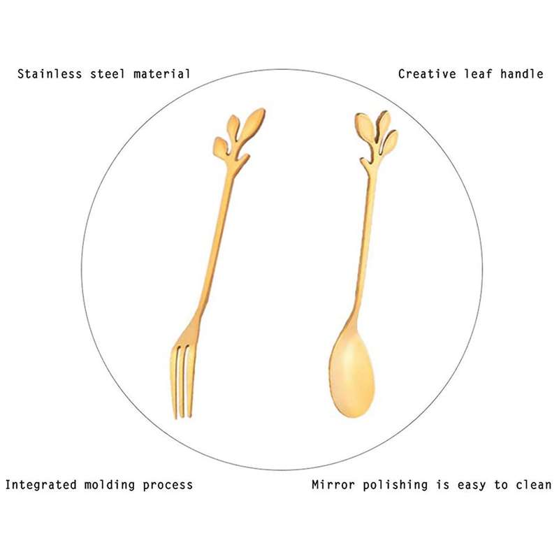 24 Packs Of Stainless Steel Fork and Spoon Set, Ice Cream Tea Spoon