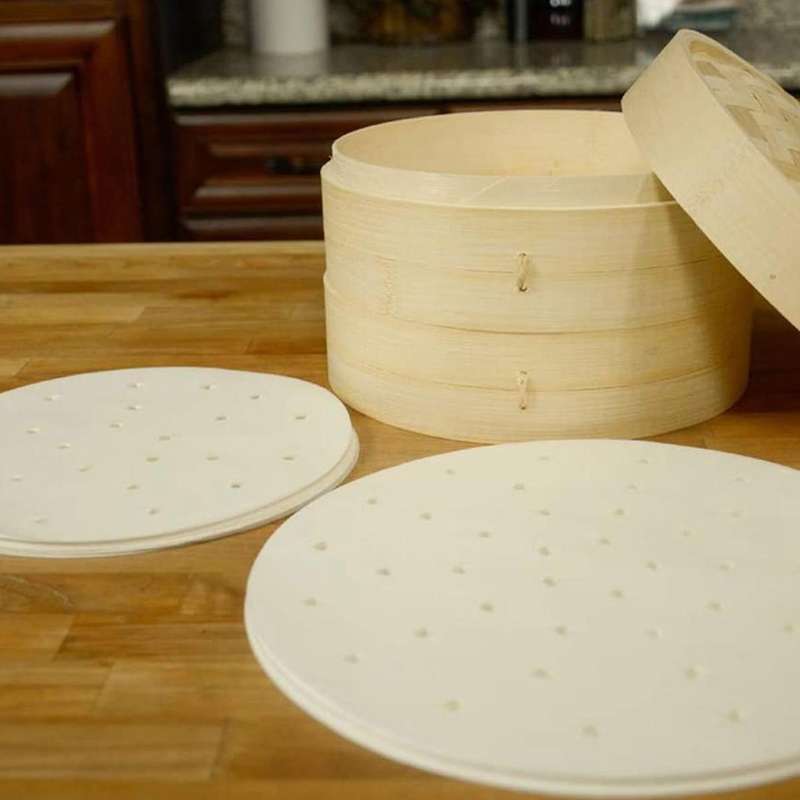 300pcs Perforated Parchment Steaming Papers,non-stick Steamer Mat
