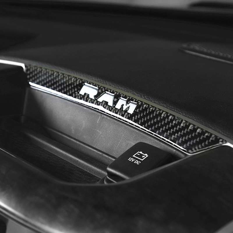 Central Logo Stickers for Dodge Ram 1500 2018-2022,carbon Fiber
