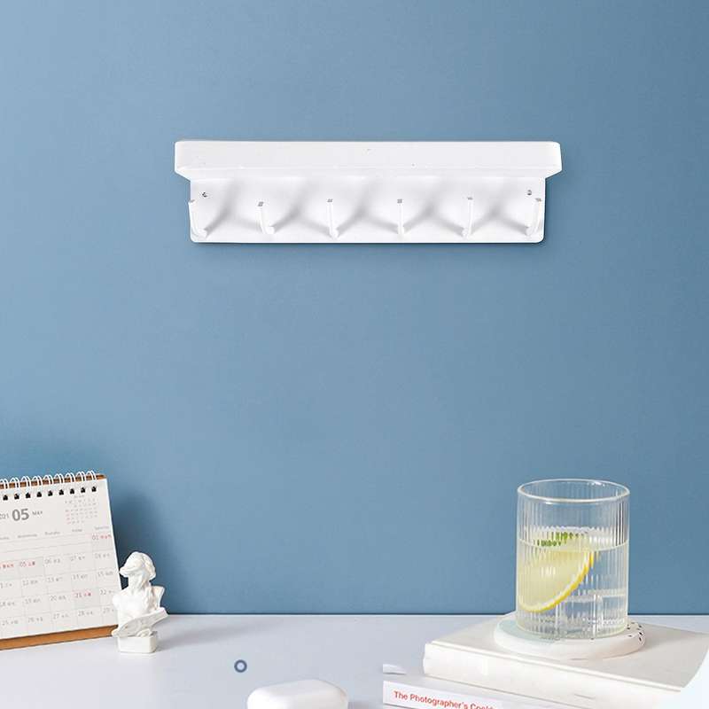 Hooks Wall Mount and Key Holder for Wall Decorative, Office White