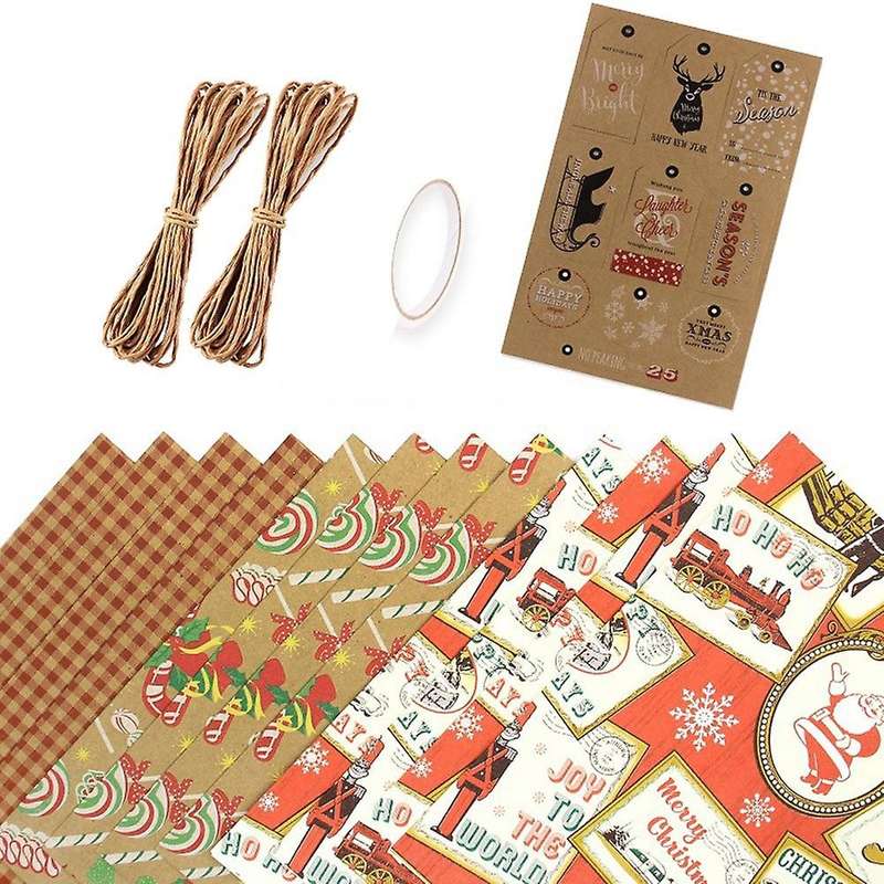 For Christmas Party Wrapping Paper Set Of 12 Gift Wrap Papers