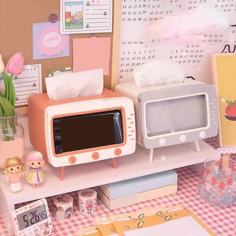Creative Tv Tissue Box Household Kitchen Tissue Storage Box Pink