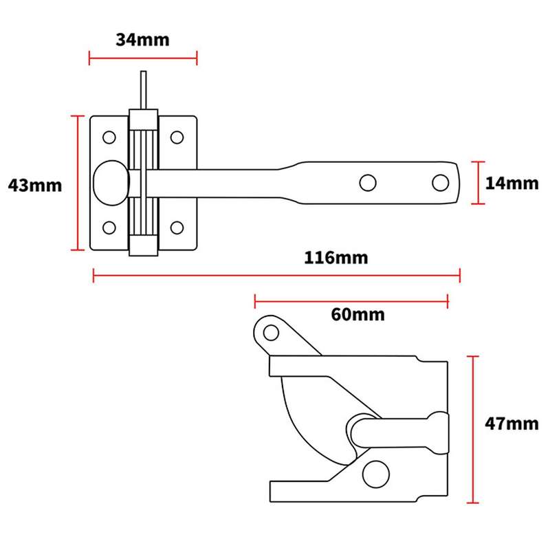 Automatic Latch Fence Latch Buckle Automatic Padlock Home Hardware