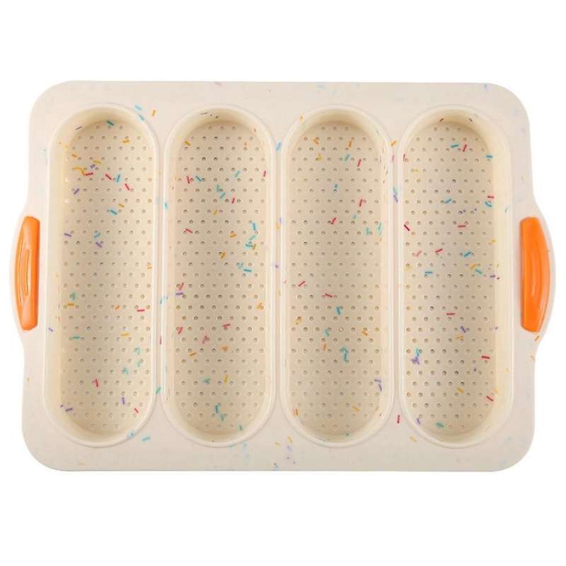 4 Slot French Stick Silicone Molds Bread Oven Cake Mold (multicolor)