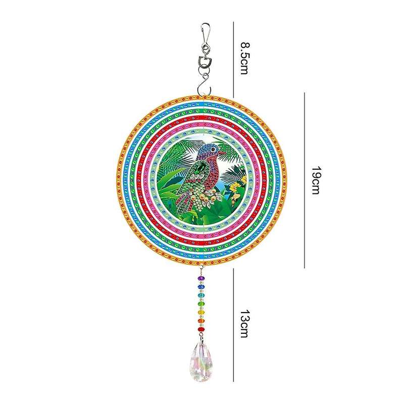 5d Diamond Painting Rotatable Wind Chime Hanging Ornament -bird