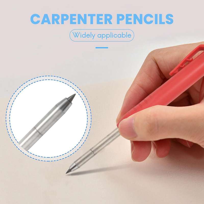 2pcs Carpenter Pencils, with Sharpener and Leads,for Drawing,scriber