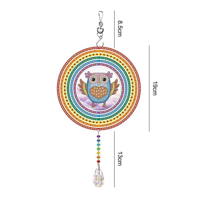 5d Diamond Painting Rotatable Wind Chime Hanging Ornament -owl