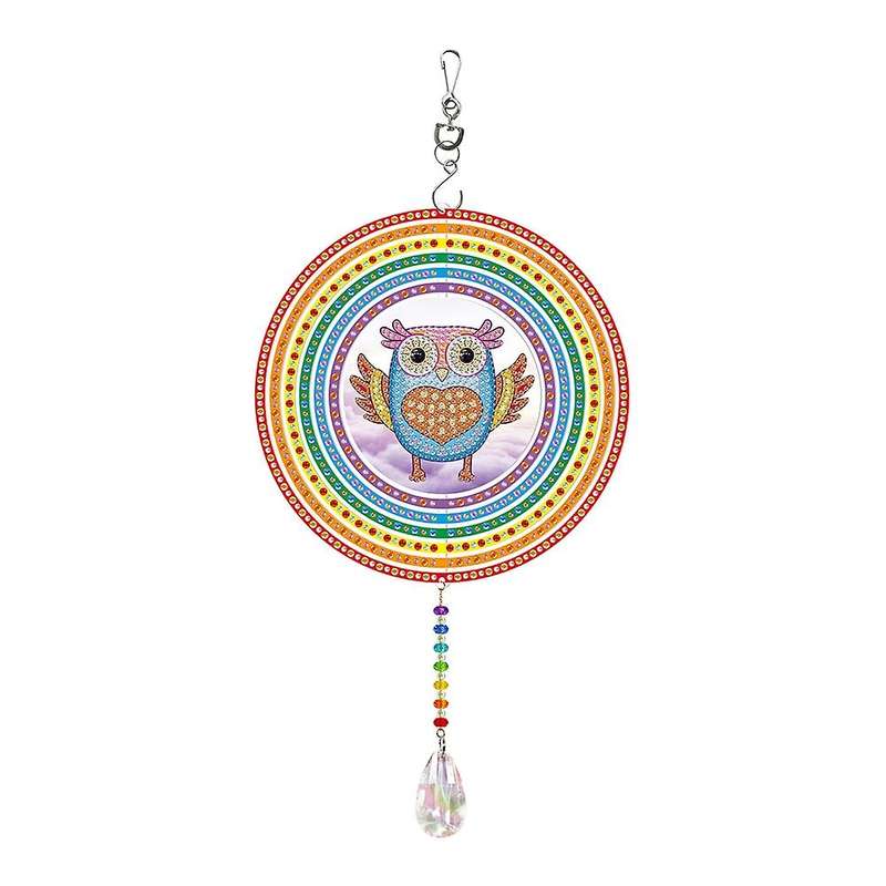 5d Diamond Painting Rotatable Wind Chime Hanging Ornament -owl