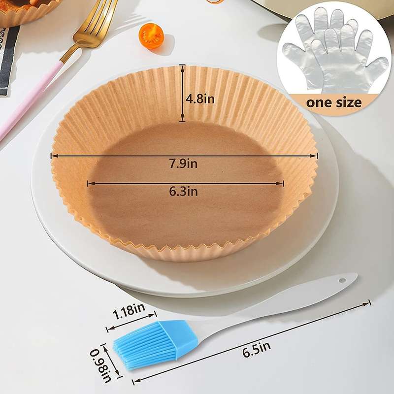 Air Fryer Disposable Paper Liner Kit 6.3 Inch Non-stick Parchment