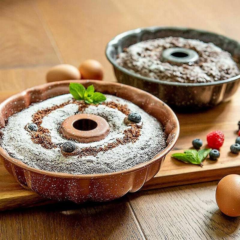 Fluted Ring Cake Mould for Baking Ring and Cakes Bakeware Gold