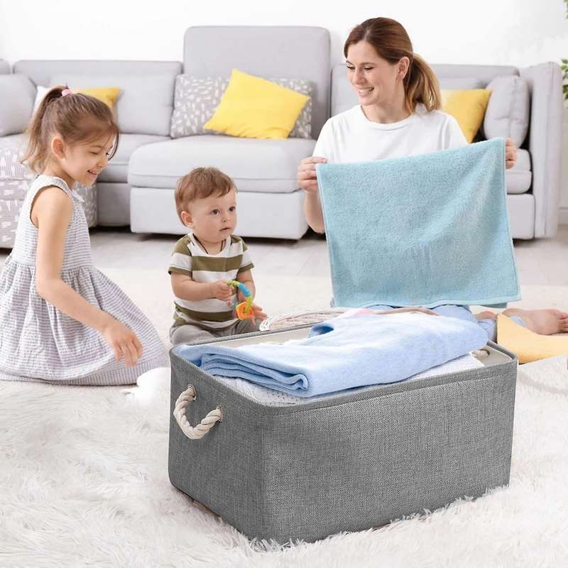 Baskets for Organizing with Handles, for Clothes Closet Basket,gray