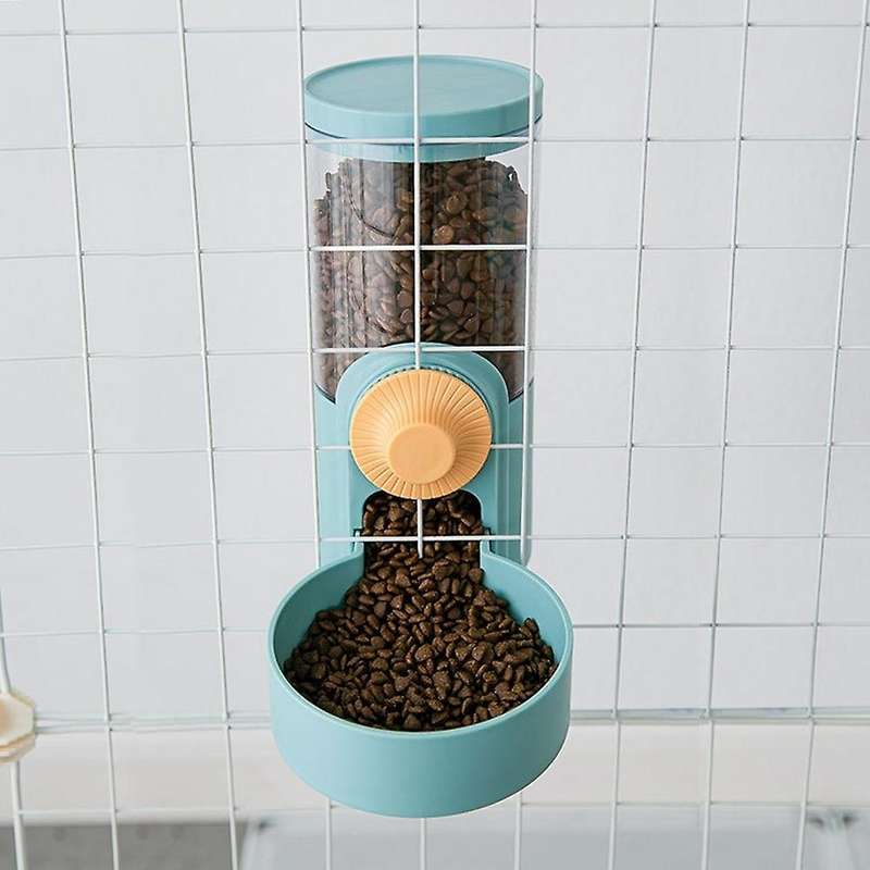 Cat Hanging Bowl Automatic Water Dispenser Feeder Dog Blue Food