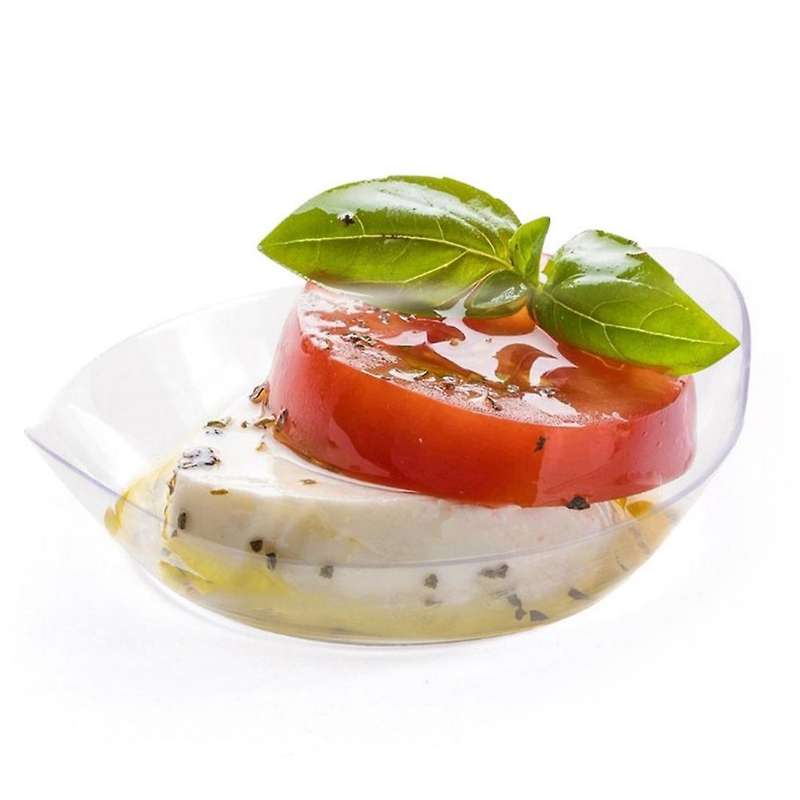 50pcs Disposable Plastic Dessert Plate Trial Bowl Circular Plate