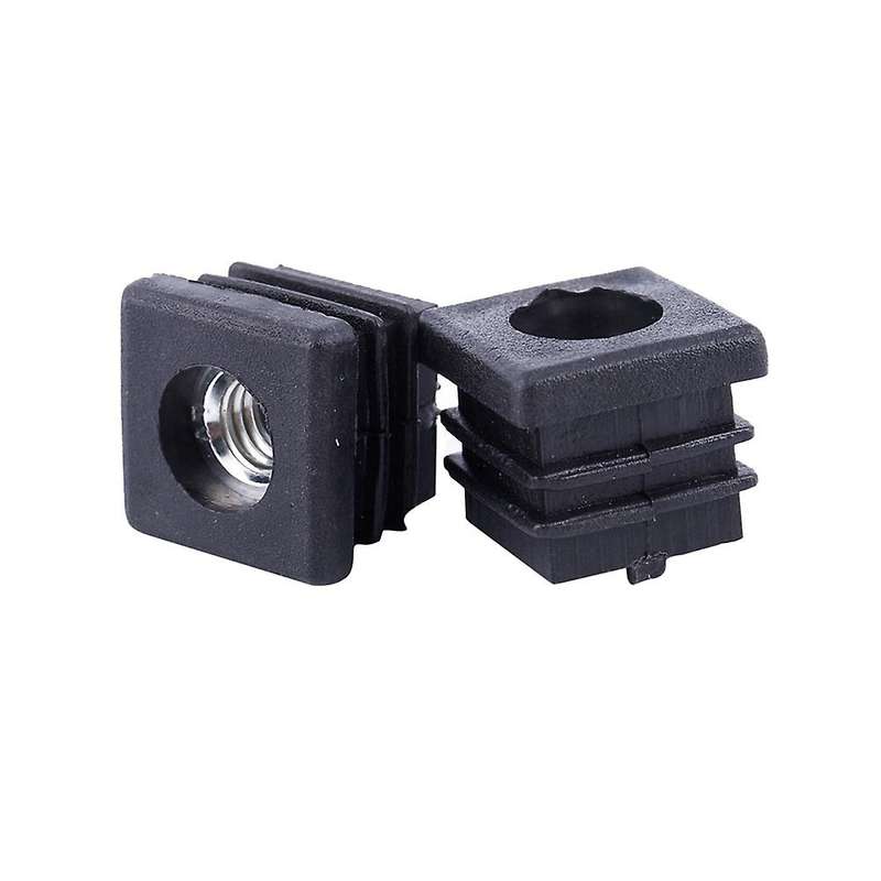 Square Tubing Pipe End Caps Insert Plugs M8 Thread 20x20mm Black