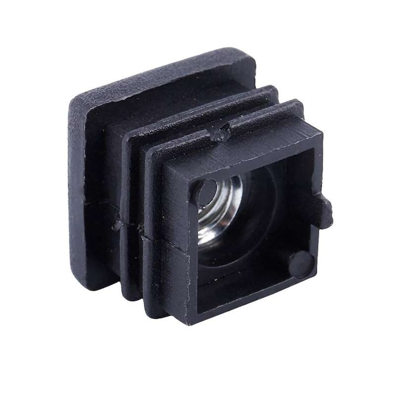 Square Tubing Pipe End Caps Insert Plugs M8 Thread 20x20mm Black