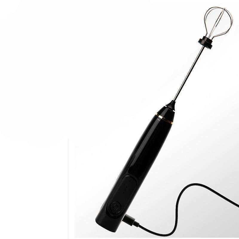 Household Electric Whisk Usb Mixer Egg Beater Milk Frother Black