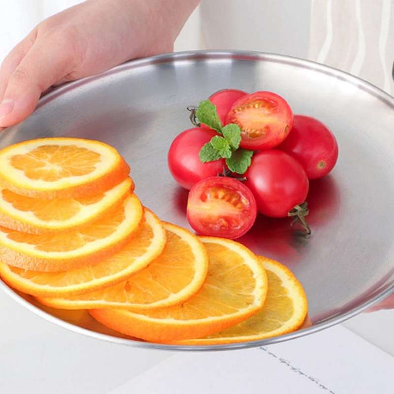 Stainless Steel Tableware Dinner Plate Food Container Tray Rose Gold