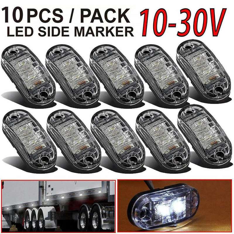 White Led Light Oval Clearance Car Truck Trailer Rv Side Marker Lamp