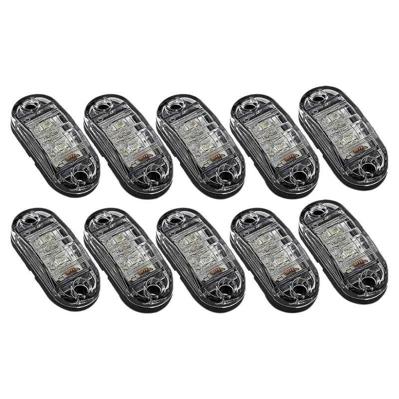 White Led Light Oval Clearance Car Truck Trailer Rv Side Marker Lamp