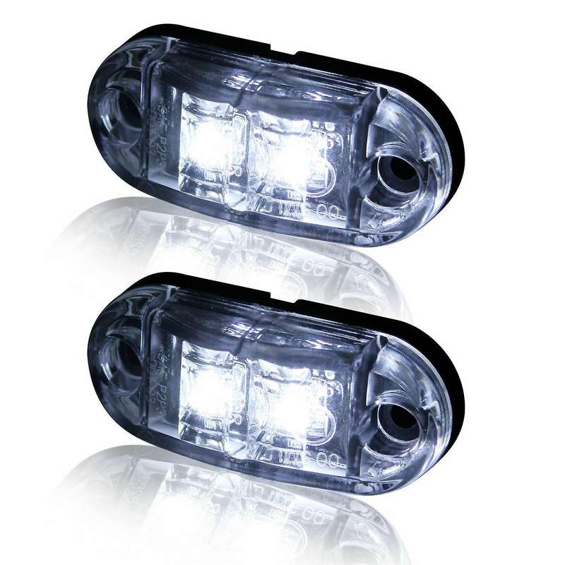 White Led Light Oval Clearance Car Truck Trailer Rv Side Marker Lamp