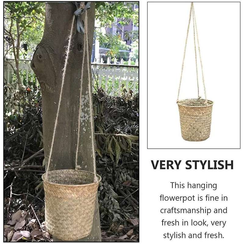 3-piece Hand-woven Storage Basket Wicker Flower Pot Plant Basket