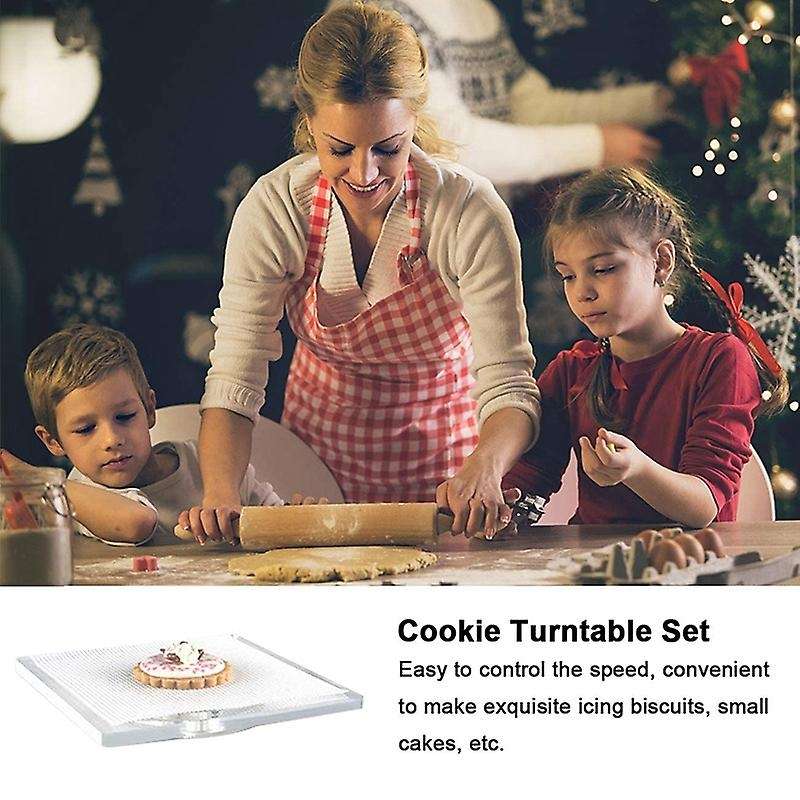 Acrylic Square Cookie Decorating Turntable for Royal Icing(5.9in)