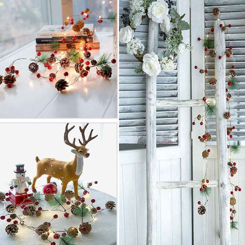 Led Christmas Pine Cone Light String, for Christmas Decoration 79inch