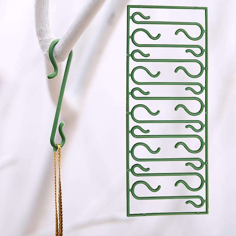 50 Packs Plastic Green Hooks for Hanging Christmas Tree Decorations