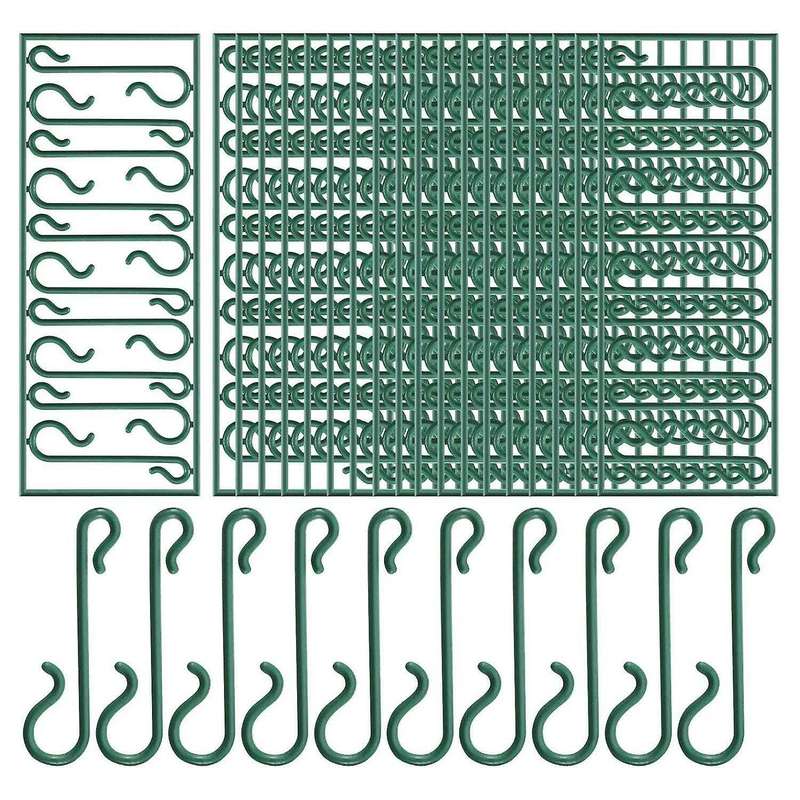 50 Packs Plastic Green Hooks for Hanging Christmas Tree Decorations