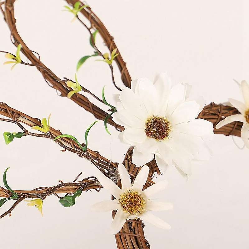 Handicrafts Easter Bunny Wreath for Spring with Artificial Flowers