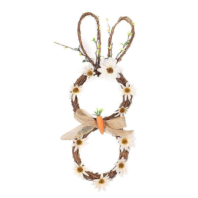 Handicrafts Easter Bunny Wreath for Spring with Artificial Flowers