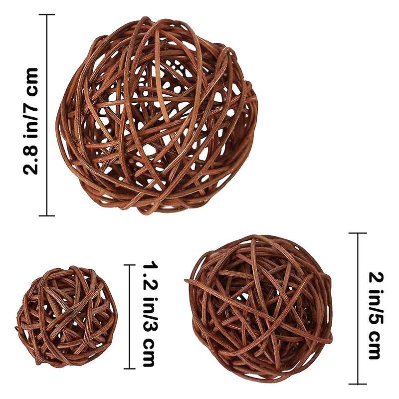 Rattan Ball, 24pcs 2 Inch Decorative Balls Orbs Vase Bowl Fillers
