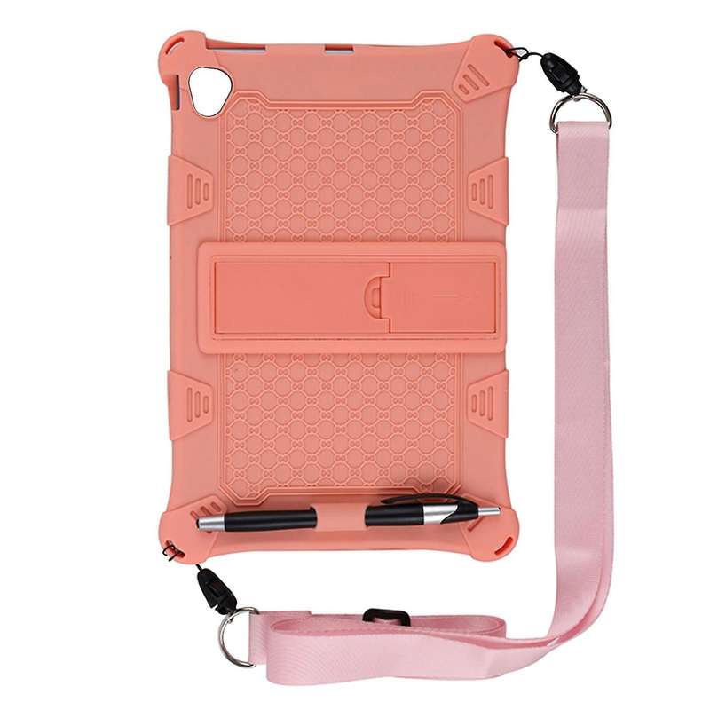 Tablet Case 10.1 Inch Silicone Case+pen+strap(pink)