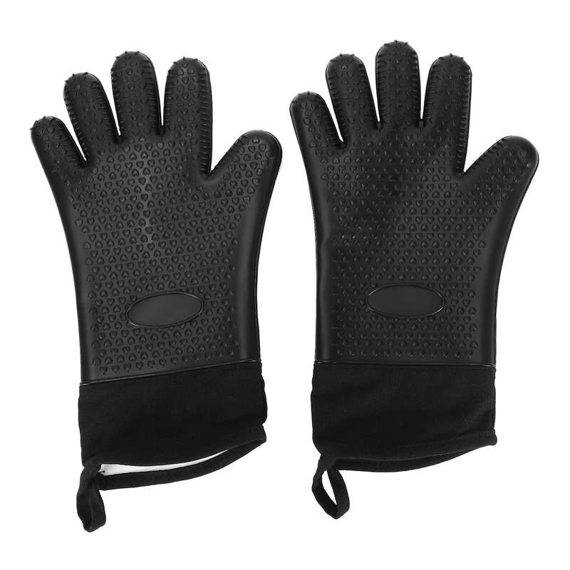 Heat-resistant Waterproof Silicone Gloves for Kitchen Cooking, 2 Pack
