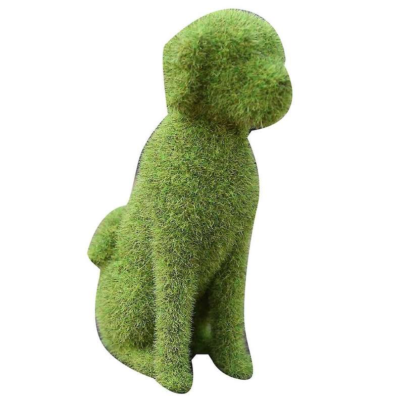 Courtyard Cute Dog Statues Grass Green Simulation Flocking Puppy A