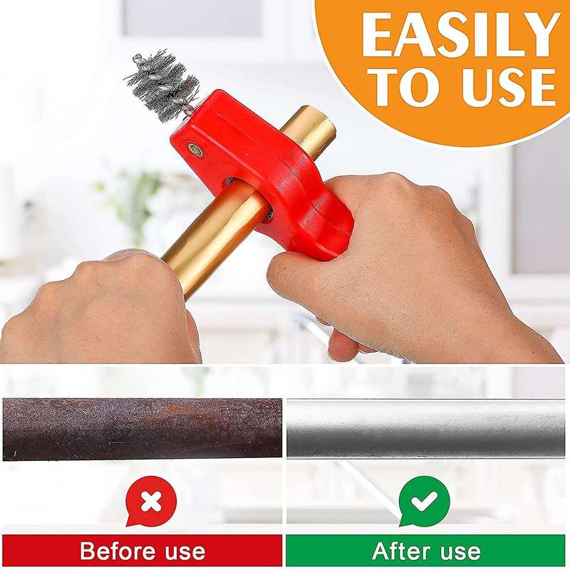 4 Pcs Copper Pipe Cleaner and Reamer Set Chamfer Tool (red)
