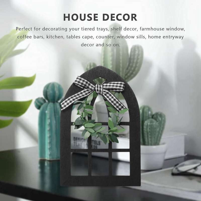6pcs Wooden Farmhouse Tray Decoration Plaid Rustic Farmhouse Decor