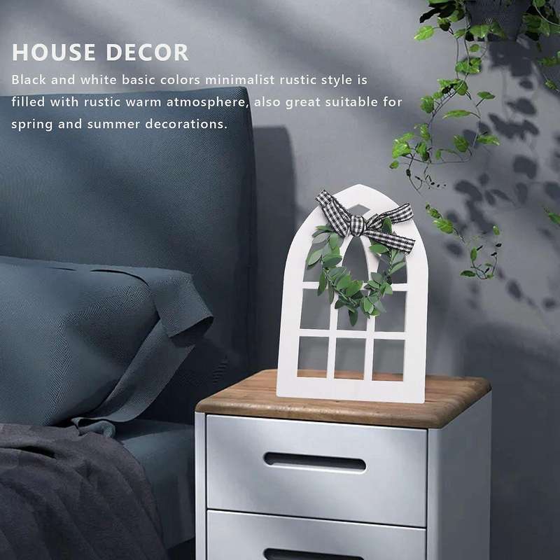 6pcs Wooden Farmhouse Tray Decoration Plaid Rustic Farmhouse Decor