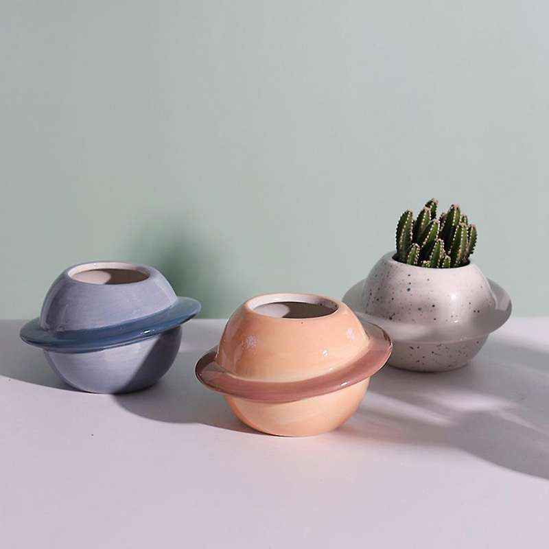 New Creative Planet Ceramic Pot Succulent Pots Balcony Decorations 4