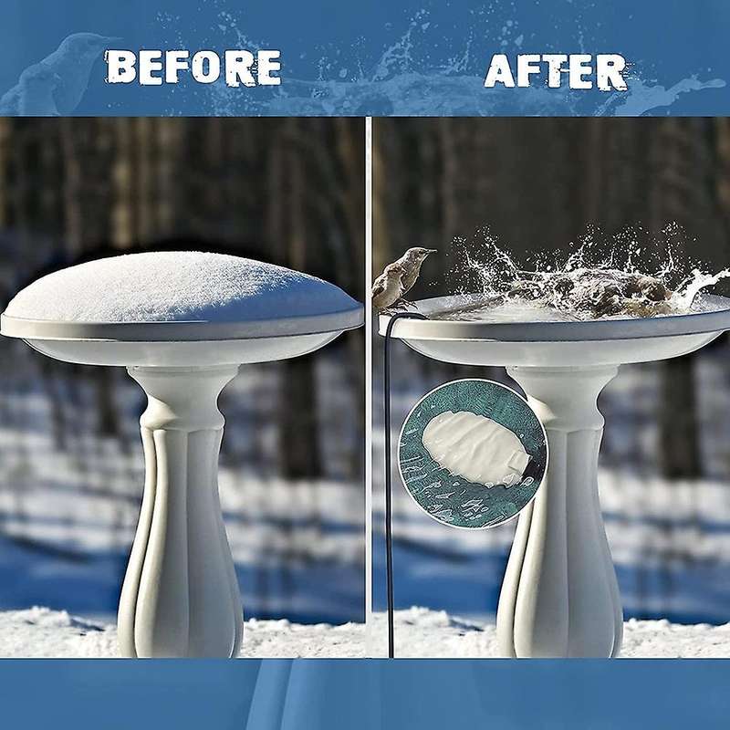Protable Bird Bath De-icer Heater Outdoors Pond De-icer(white)