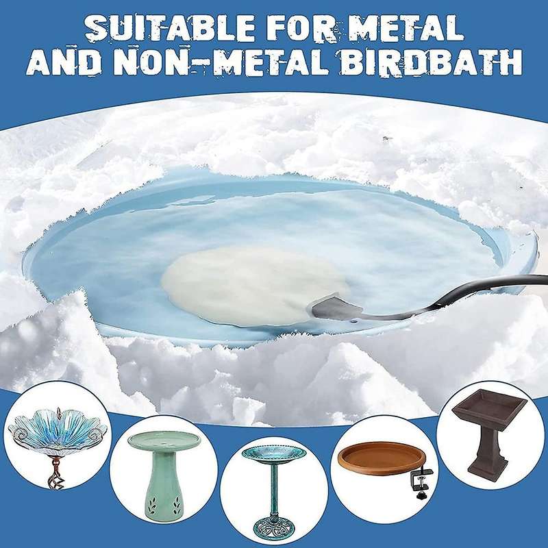 Protable Bird Bath De-icer Heater Outdoors Pond De-icer(white)