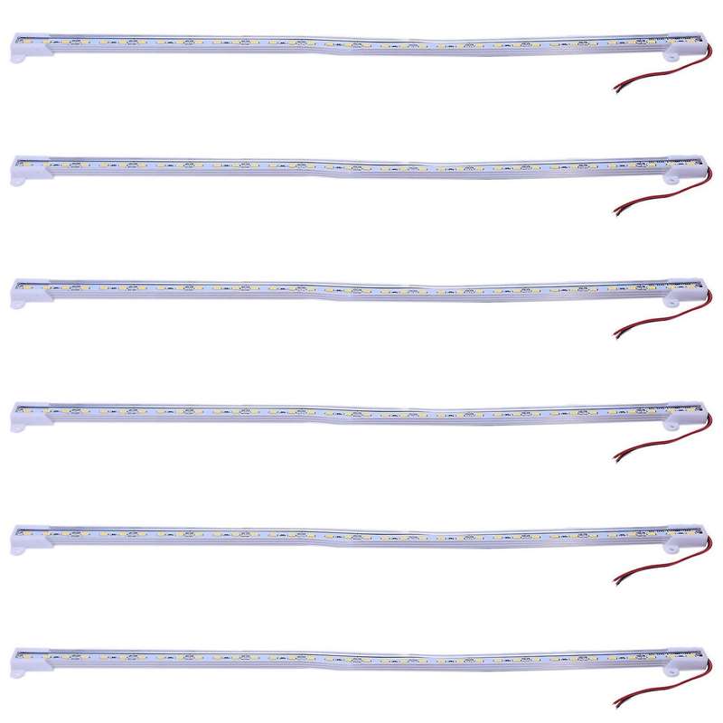 6x 50cm 12v 36 Led 5630 Smd Hard Strip Light Aluminum Warm White