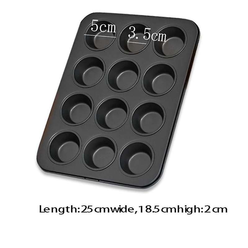 Non-stick Round Cupcake Mold Pan Muffin Tray Carbon Steel(m)
