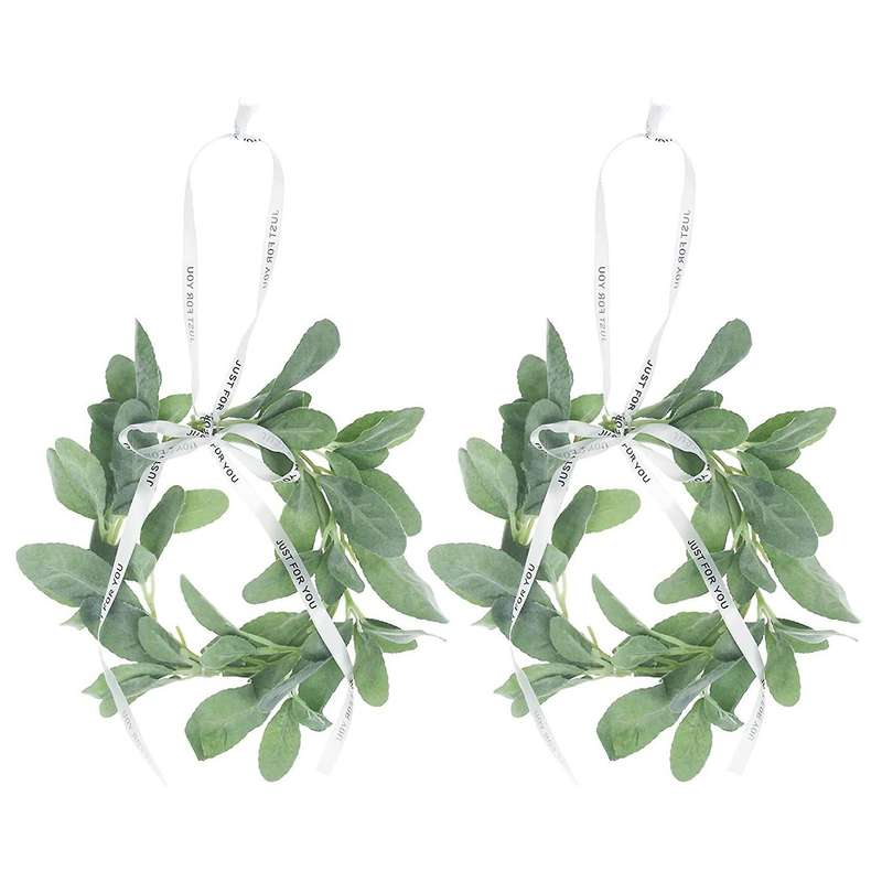 10 Inches Greenery Vine Flocked Lambs Ear Garland Faux Vine (small)