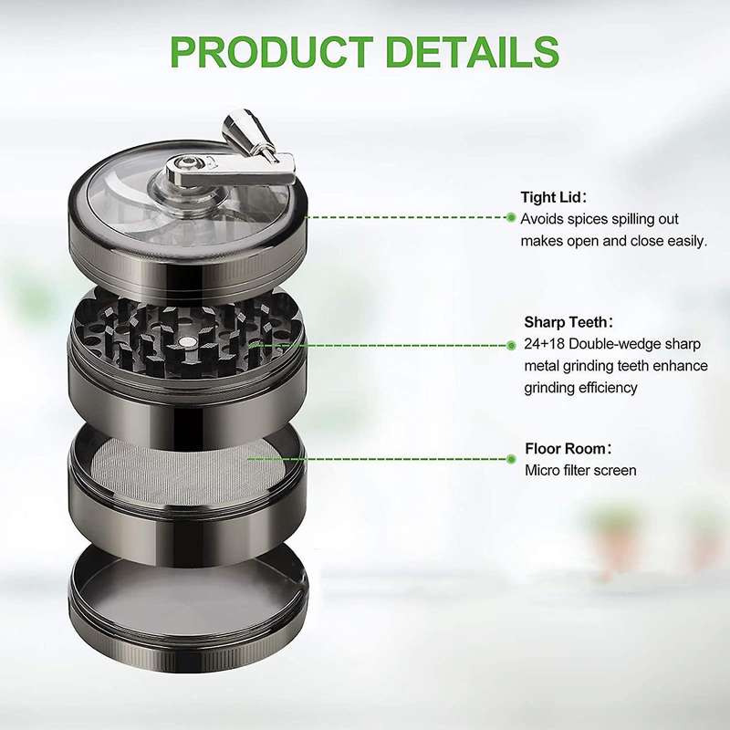 4pc Spice Grinder Manual Grinder Grinder Manual Crank and Scraper